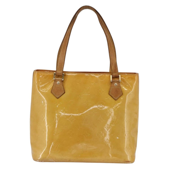LOUIS VUITTON Monogram Vernis Houston Handtasche Beige M91004 LV Auth ka3081