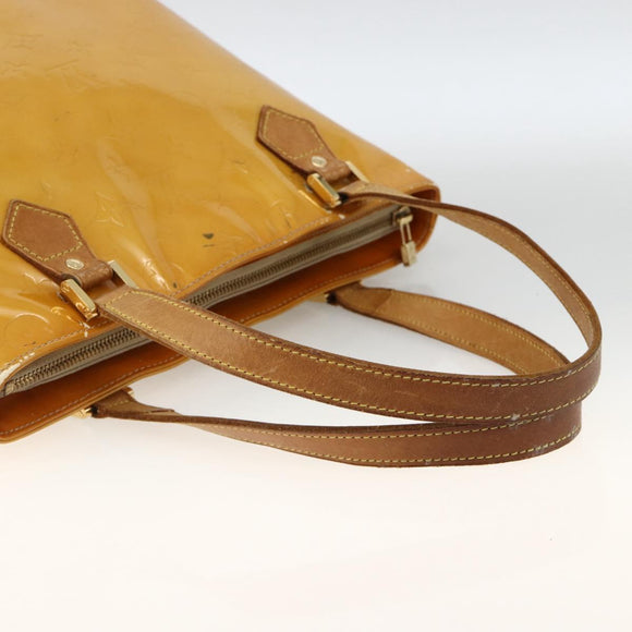 LOUIS VUITTON Monogram Vernis Houston Handtasche Beige M91004 LV Auth ka3081