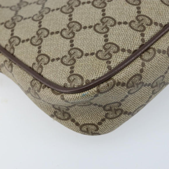 GUCCI GG Supreme Shoulder Bag PVC Beige Gold 97 02 068 Auth ka3083