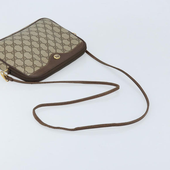 GUCCI GG Supreme Shoulder Bag PVC Beige Gold 97 02 068 Auth ka3083