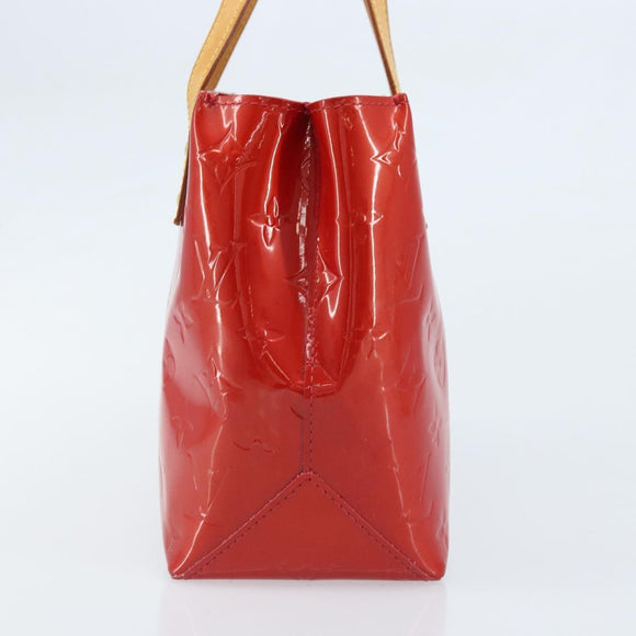 LOUIS VUITTON Monogram Vernis Reade PM Hand Bag Red Rouge M91088 LV Auth ka3087