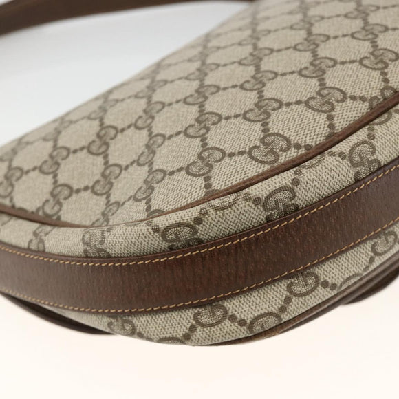 GUCCI GG Supreme Schultertasche PVC Gold Beige Auth ka3088
