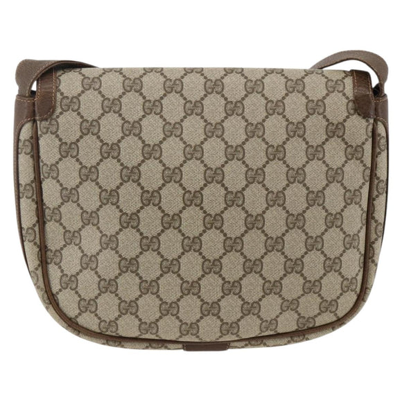 GUCCI GG Supreme Schultertasche PVC Gold Beige Auth ka3088