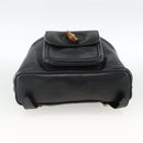 GUCCI Bamboo Backpack Leather Black Gold 003 2034 0030 Auth ka3090-5