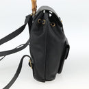 GUCCI Bamboo Backpack Leather Black Gold 003 2034 0030 Auth ka3090-3