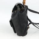 GUCCI Bamboo Backpack Leather Black Gold 003 2034 0030 Auth ka3090-4