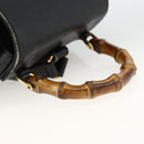 GUCCI Bamboo Backpack Leather Black Gold 003 2034 0030 Auth ka3090-7
