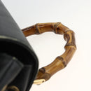 GUCCI Bamboo Backpack Leather Black Gold 003 2034 0030 Auth ka3090-8