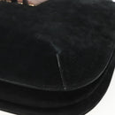 Salvatore Ferragamo Shoulder Bag Suede Black Gold Auth ka3091A-9