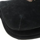Salvatore Ferragamo Shoulder Bag Suede Black Gold Auth ka3091A-14