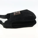 Salvatore Ferragamo Shoulder Bag Suede Black Gold Auth ka3091A-3