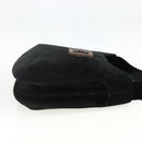 Salvatore Ferragamo Shoulder Bag Suede Black Gold Auth ka3091A-4