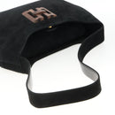 Salvatore Ferragamo Shoulder Bag Suede Black Gold Auth ka3091A-7
