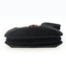 Salvatore Ferragamo Shoulder Bag Suede Black Gold Auth ka3091A-5
