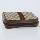 GUCCI GG Supreme Web Sherry Line Bag PVC Beige Gold 98 30 014 3553 Auth ka3094-5
