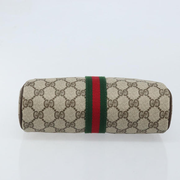 GUCCI GG Supreme Web Sherry Line Bag PVC Beige Gold 98 30 014 3553 Auth ka3094