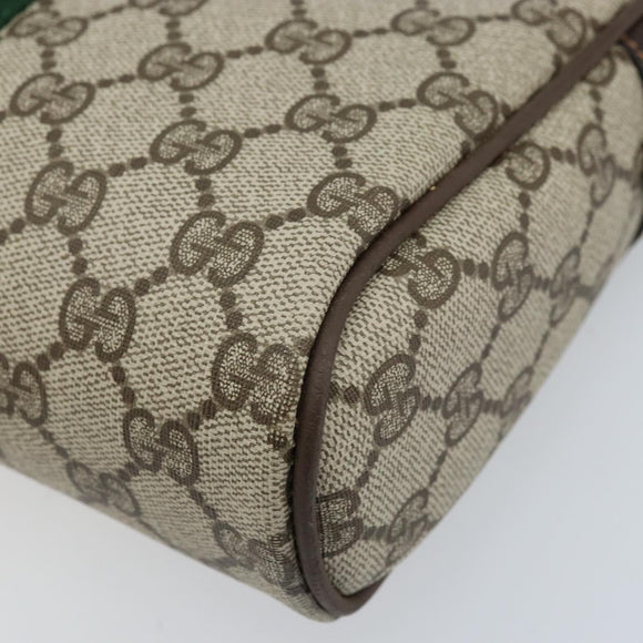 GUCCI GG Supreme Web Sherry Line Bag PVC Beige Gold 98 30 014 3553 Auth ka3094