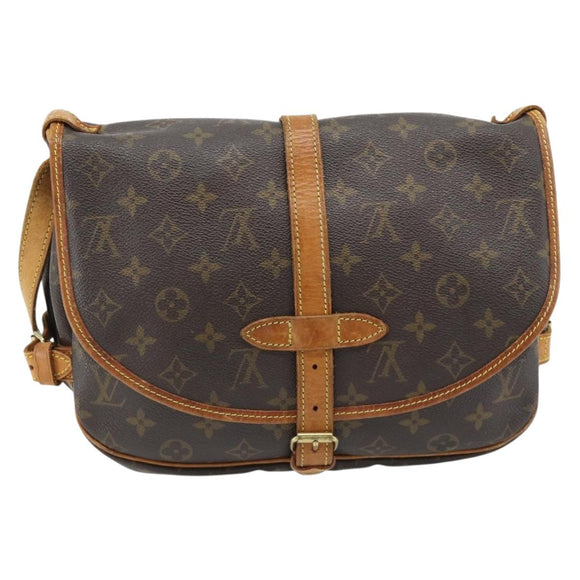 LOUIS VUITTON Monogram Saumur 30 Shoulder Bag M42256 LV Auth ka3095