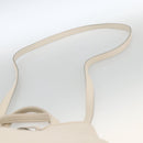 Salvatore Ferragamo Handtas Leer 2way Wit Zilver Auth ka3096A-10