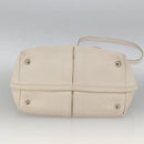 Salvatore Ferragamo Handtas Leer 2way Wit Zilver Auth ka3096A-11