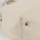 Salvatore Ferragamo Handtas Leer 2way Wit Zilver Auth ka3096A-13