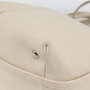 Salvatore Ferragamo Handtas Leer 2way Wit Zilver Auth ka3096A-14