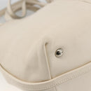 Salvatore Ferragamo Handtas Leer 2way Wit Zilver Auth ka3096A-15