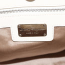 Salvatore Ferragamo Handtas Leer 2way Wit Zilver Auth ka3096A-17
