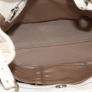 Salvatore Ferragamo Handtas Leer 2way Wit Zilver Auth ka3096A-18