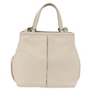 Salvatore Ferragamo Handtas Leer 2way Wit Zilver Auth ka3096A-3