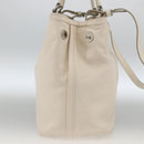 Salvatore Ferragamo Handtas Leer 2way Wit Zilver Auth ka3096A-4