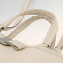 Salvatore Ferragamo Handtas Leer 2way Wit Zilver Auth ka3096A-8