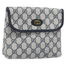 GUCCI GG Supreme Pouch PVC Navy Gold 68 039 4494 Auth ka3098-1
