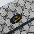 GUCCI GG Supreme Pouch PVC Navy Gold 68 039 4494 Auth ka3098-12
