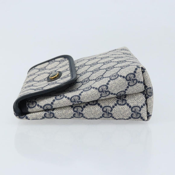 GUCCI GG Supreme Pouch PVC Navy Gold 68 039 4494 Auth ka3098