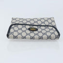 GUCCI GG Supreme Pouch PVC Navy Gold 68 039 4494 Auth ka3098-6