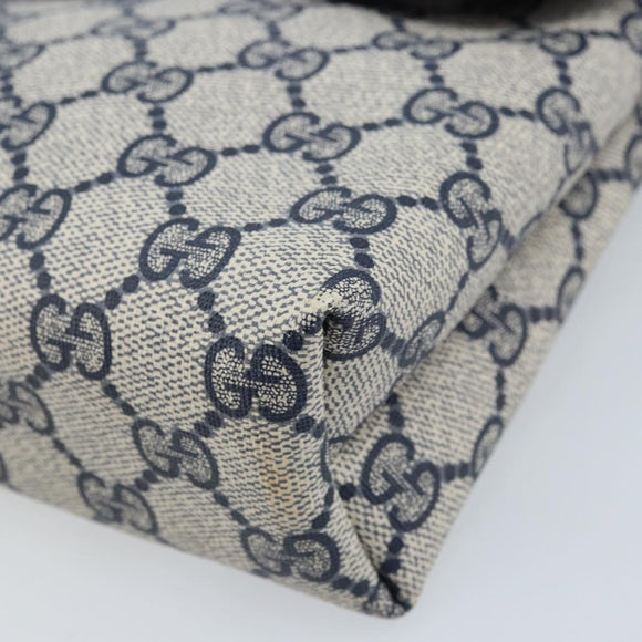 GUCCI GG Supreme Pouch PVC Navy Gold 68 039 4494 Auth ka3098