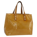 LOUIS VUITTON Monogram Vernis Reade PM Hand Bag Beige M91144 LV Auth ka3100-1