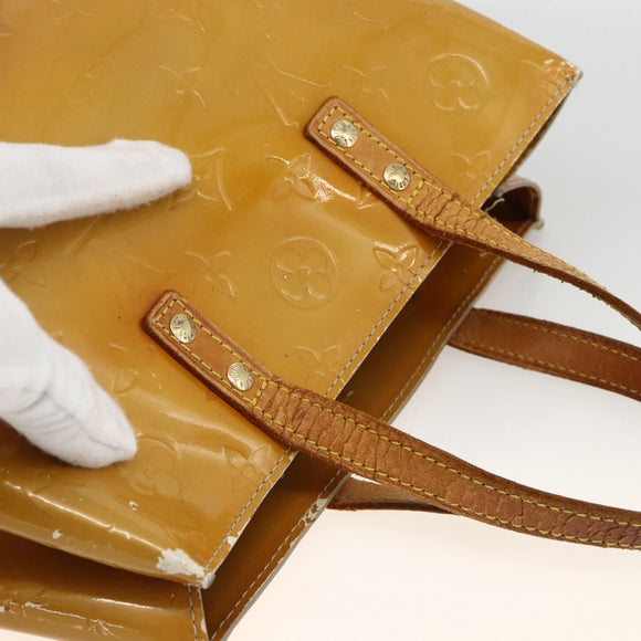 LOUIS VUITTON Monogram Vernis Reade PM Hand Bag Beige M91144 LV Auth ka3100