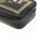 FENDI Versace collaboration Shoulder Bag Leather Black Gold Auth ka3101V-10