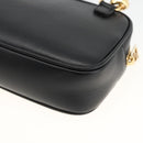 FENDI Versace collaboration Shoulder Bag Leather Black Gold Auth ka3101V-12