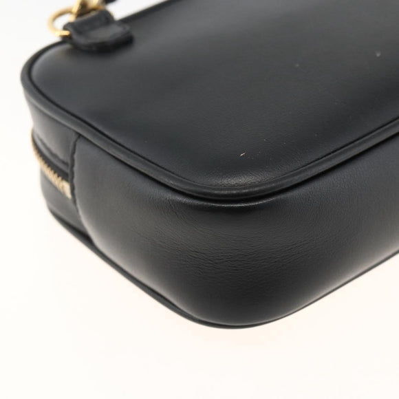 FENDI Versace collaboration Shoulder Bag Leather Black Gold Auth ka3101V
