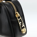 FENDI Versace collaboration Shoulder Bag Leather Black Gold Auth ka3101V-14