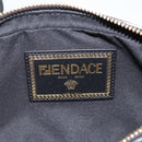 FENDI Versace collaboration Shoulder Bag Leather Black Gold Auth ka3101V-15