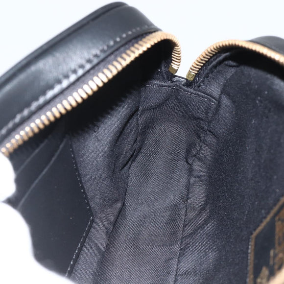 FENDI Versace collaboration Shoulder Bag Leather Black Gold Auth ka3101V