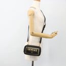 FENDI Versace collaboration Shoulder Bag Leather Black Gold Auth ka3101V-24
