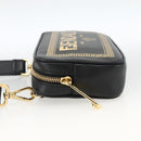 FENDI Versace collaboration Shoulder Bag Leather Black Gold Auth ka3101V-4