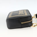 FENDI Versace collaboration Shoulder Bag Leather Black Gold Auth ka3101V-5