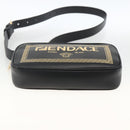 FENDI Versace collaboration Shoulder Bag Leather Black Gold Auth ka3101V-9