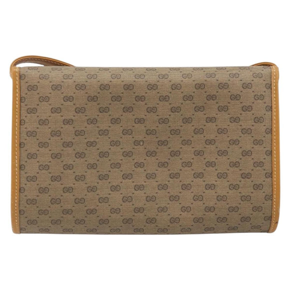 GUCCI Micro GG Supreme Shoulder Bag PVC Beige Gold 004 89 1041 Auth ka3102